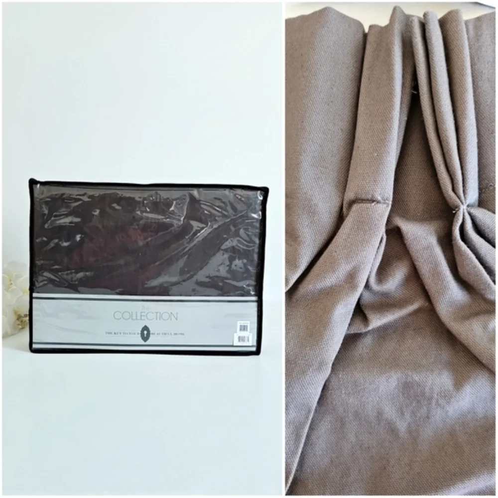 NWT The Collection Bed Bath & Beyond Charcoal Linen Blend Curtain Panel 25x108